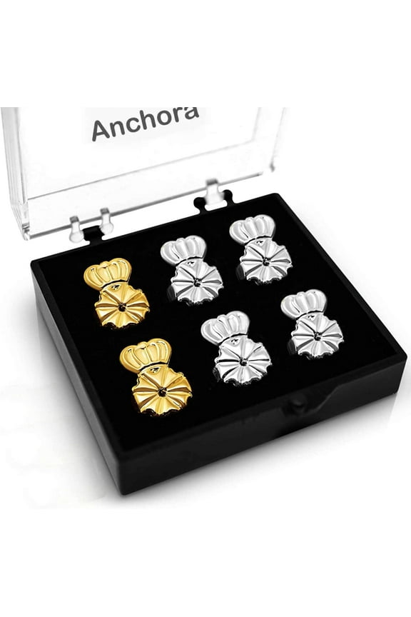 Original Magic Earring Backs for Droopy Ears | Earring Lifters for Heavy Earring | Earing Lifter Backs BAX | Earlobe Secure Clear Miracle (2 Silver 1 Gold)