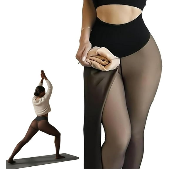 The Original Magic Fleece Lined Leggings with New Compression Band & One-Seam Design, Thermal Winter Leggings for Women, High-Waisted Tummy Control Yoga Pants