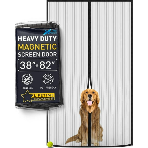 The Original Magnetic Screen Door 38"x82" – Easy Install, Strong Magnet Strength, Self-Sealing Mesh, Pet Tested, Hands-Free Entry, Door Screen Magnetic Closure, Keeps Bugs Out