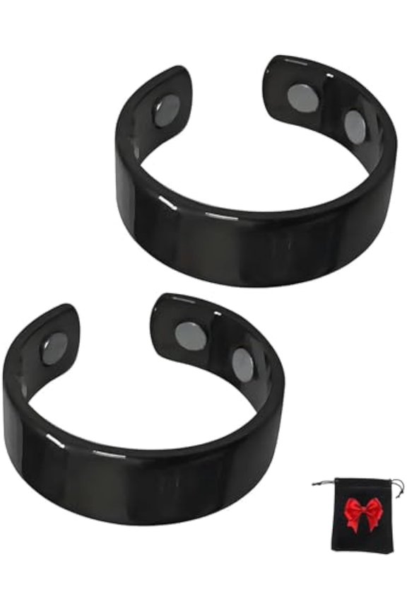 Original Magnetic Wellness Ring for Women/Men, Adjustable Open Stainless Steel Rings with 4 Strong Magnets, Lightweight, Water-Resistant