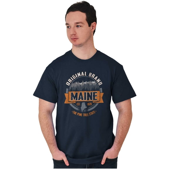 Original Maine Pine Tree Fir Forest Men's Graphic T Shirt Tees Brisco Brands X