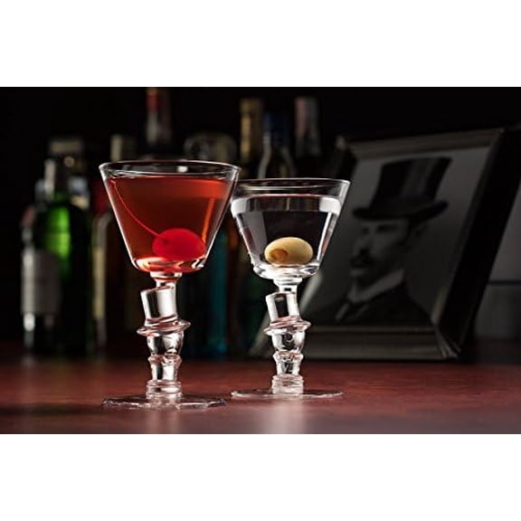 The Original Martini Glass  Knickerbocker Bar Top Hat Design, 2-Piece Set for Classic Cocktails (Gift Box Collection)$$Home Decor, Kitchen, & Other