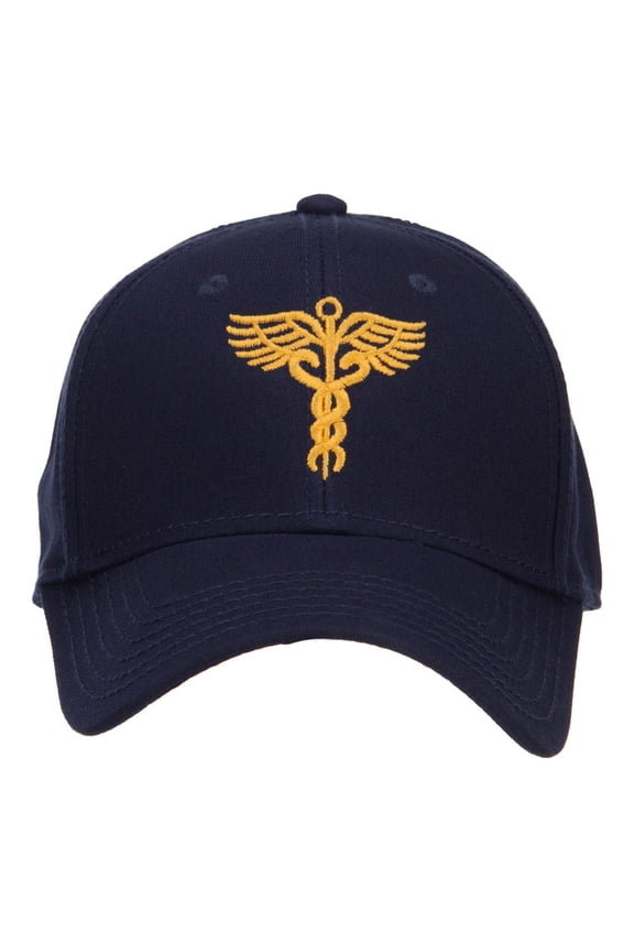 Original Medical Caduceus Embroidered Cotton Cap - Navy OSFM