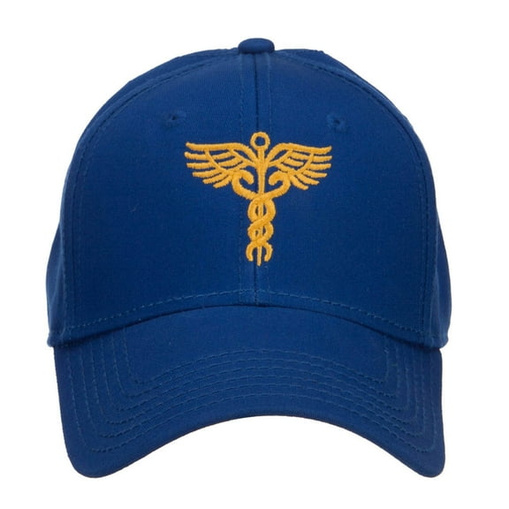 Original Medical Caduceus Embroidered Cotton Cap - Royal OSFM