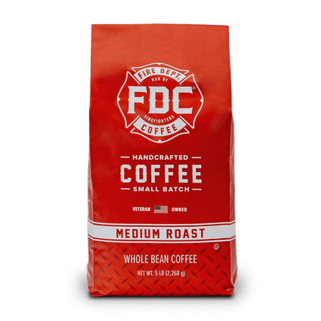 Fire Department Coffee, Original Medium Roast, Premium Whole Bean Coffee, 5lb