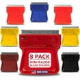 thumbnail image 1 of Original Mini Scraper – 8 Pack | Safe Plastic Razor Blade Scraper for Stickers, Labels, Paint, Adhesive, Glass, Auto, Kitchen & Craft Use | USA‑Made, High‑Visibility Colors, 1 of 4