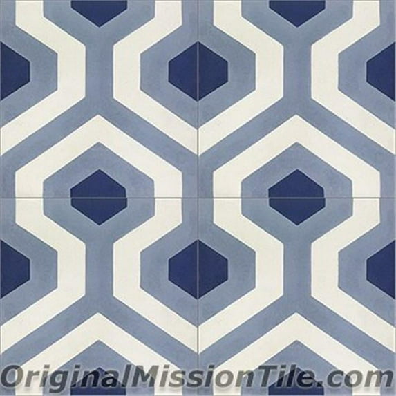 Original Mission Tile F883350-01 Skyline 01 Cement Tiles, Multi Color - Box of 12