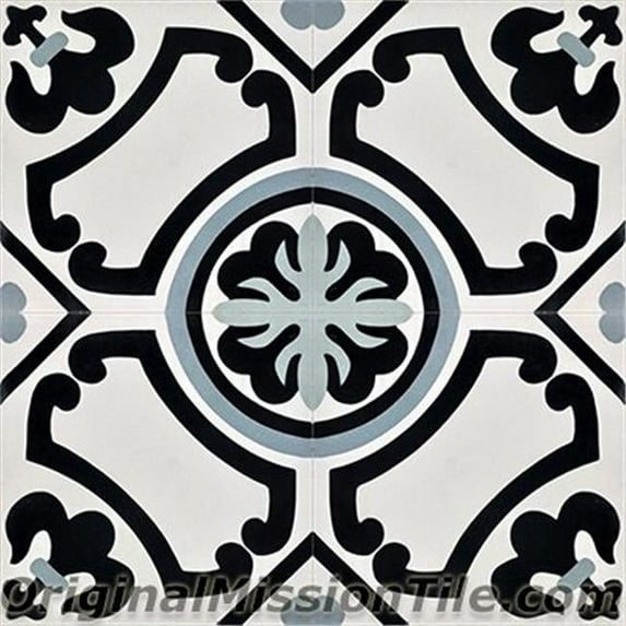 Original Mission Tile F88459-05 Atlanta 05 Cement Tiles, Multi Color - Box of 12