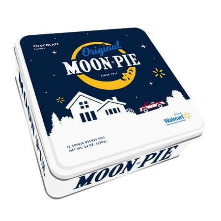 Original Moon Pie Holiday Collectable Tin Chocolate Single Decker 12 Ct.