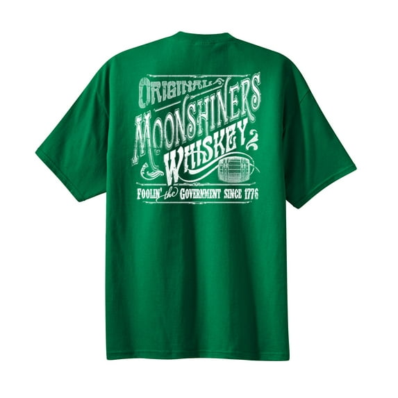 Original Moonshiners Whiskey Foolin' The Government Since 1776 Funny Alcohol Party Moonshine Shine Gin Rum Kelly Green