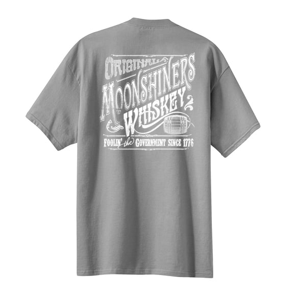 Original Moonshiners Whiskey Foolin' The Government Since 1776 Funny Alcohol Party Moonshine Shine Gin Rum Sports Gray