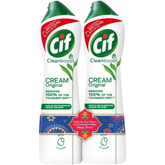 Original Multipurpose Surface Cleaner Cream for Kitchen & Bathroom, Ocean Breeze Scent, 100% Dirt Removal with Natural Cleaning Particles, 2x500ml