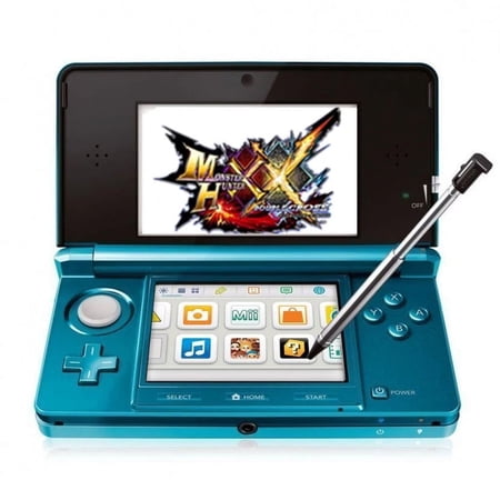 Original Nintendo 3DS Console Aqua Blue Enhanced Resolution Mod 840x480 w/ accessories