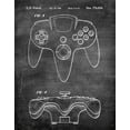 thumbnail image 1 of Original Nintendo 64 Game Controller Artwork Submitted In 1996 - Toys and Games - Patent Art Print, 1 of 2