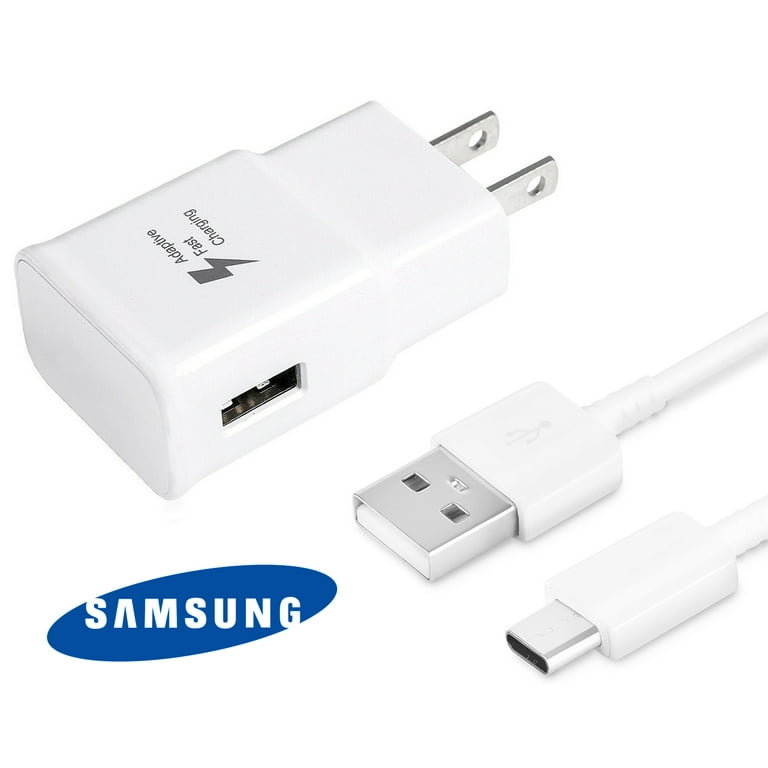 fiktion Repaste filosofi Original OEM Samsung Adaptive Fast Charging Wall Adapter Charger with USB  Type C Cable, White - for Galaxy S8 / S8 Plus / S9 / S9+ / S10 / S10 Plus /  Note 8 / Note 9 - Bulk Packaging - Walmart.com