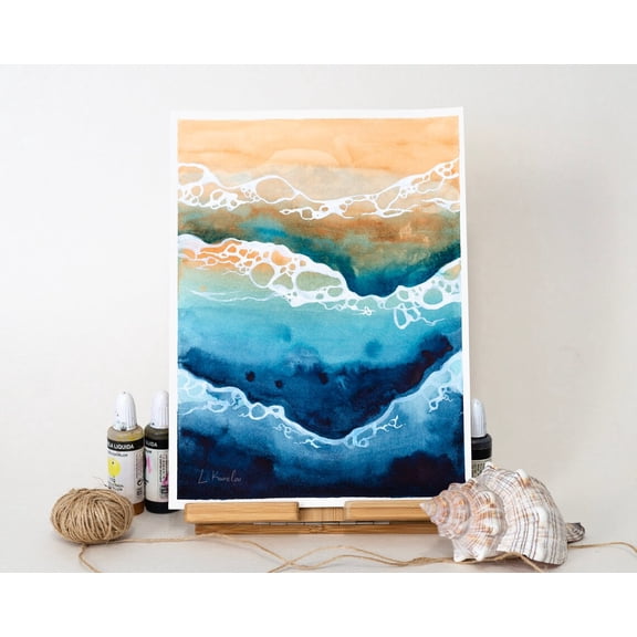 Original Ocean Waves,Painted Artwork, One,Of,A,Kind Original, Unique Wall Art,3, 16x24 UNFRAMED