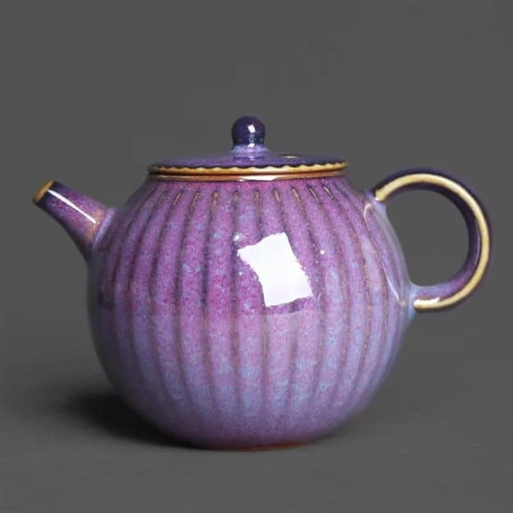 Original Ore Gold Spot Small Hand-held Tea Making Tool Vertical Pattern Round Teapot 170ml