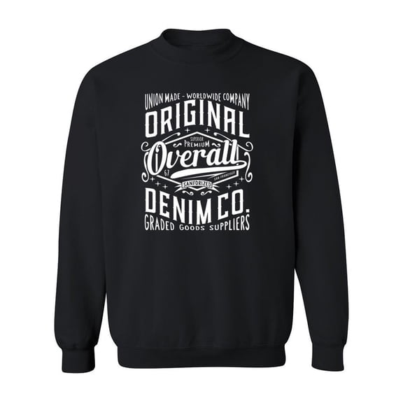 Original Overall Denim Co Sweatshirt Men -Image by Shutterstock, Male Small
