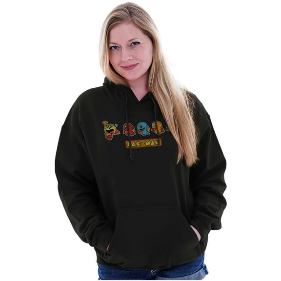Original PACMAN Vintage Arcade Game Hoodie Sweatshirt Women Men Brisco Brands M