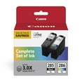thumbnail image 1 of Original PG-285 XL/CL-286 XL Black/Tri-Color High Yield Ink Cartridges, 2/Pack, 1 of 1