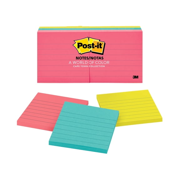 Original Pads In Cape Town Colors, 3 X 3, Lined, 100-Sheet, 6/pack | Bundle of 5 Packs