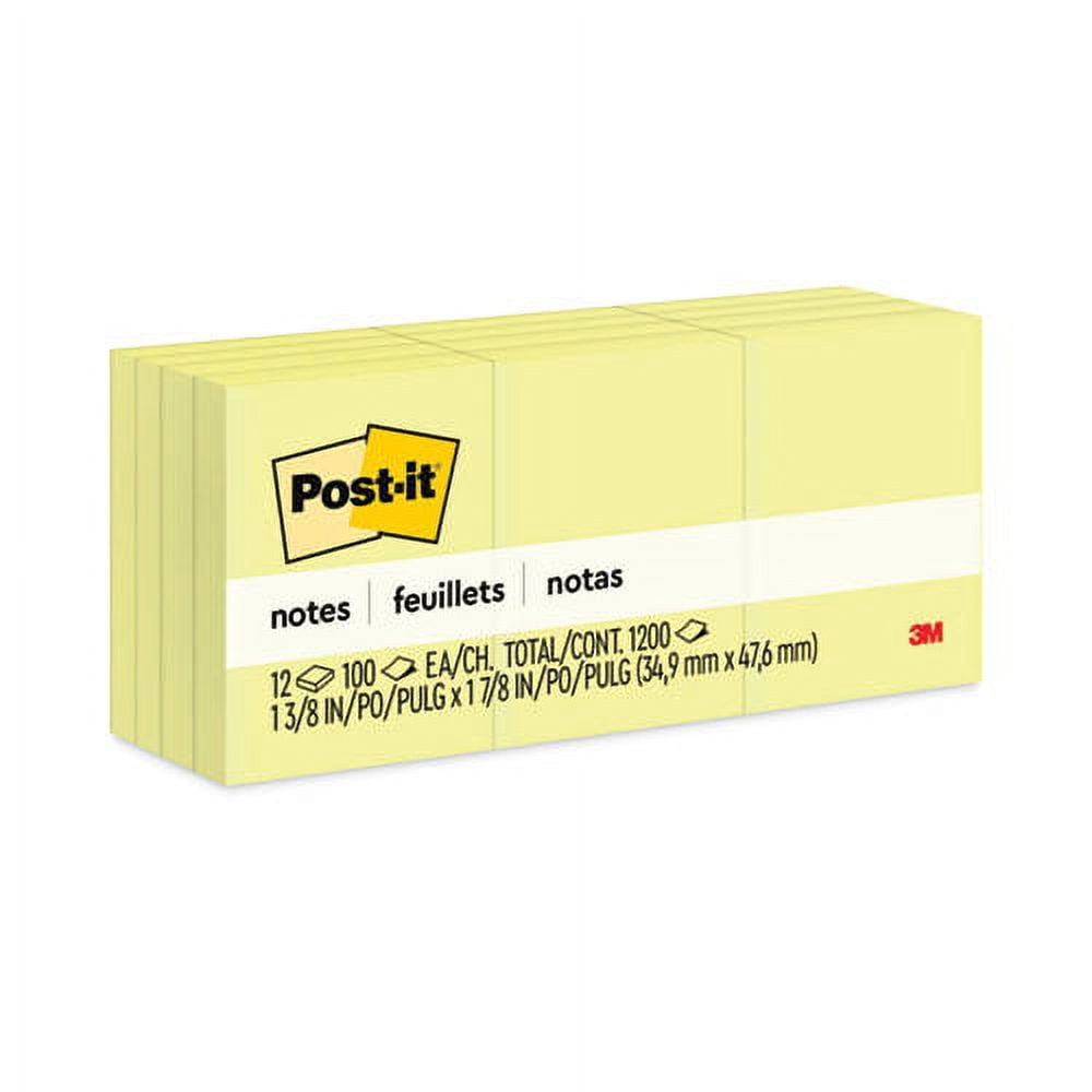 Original Pads in Canary Yellow, 1.38" x 1.88", 100 Sheets/Pad, 12 Pads/Pack | Bundle of 2 Packs