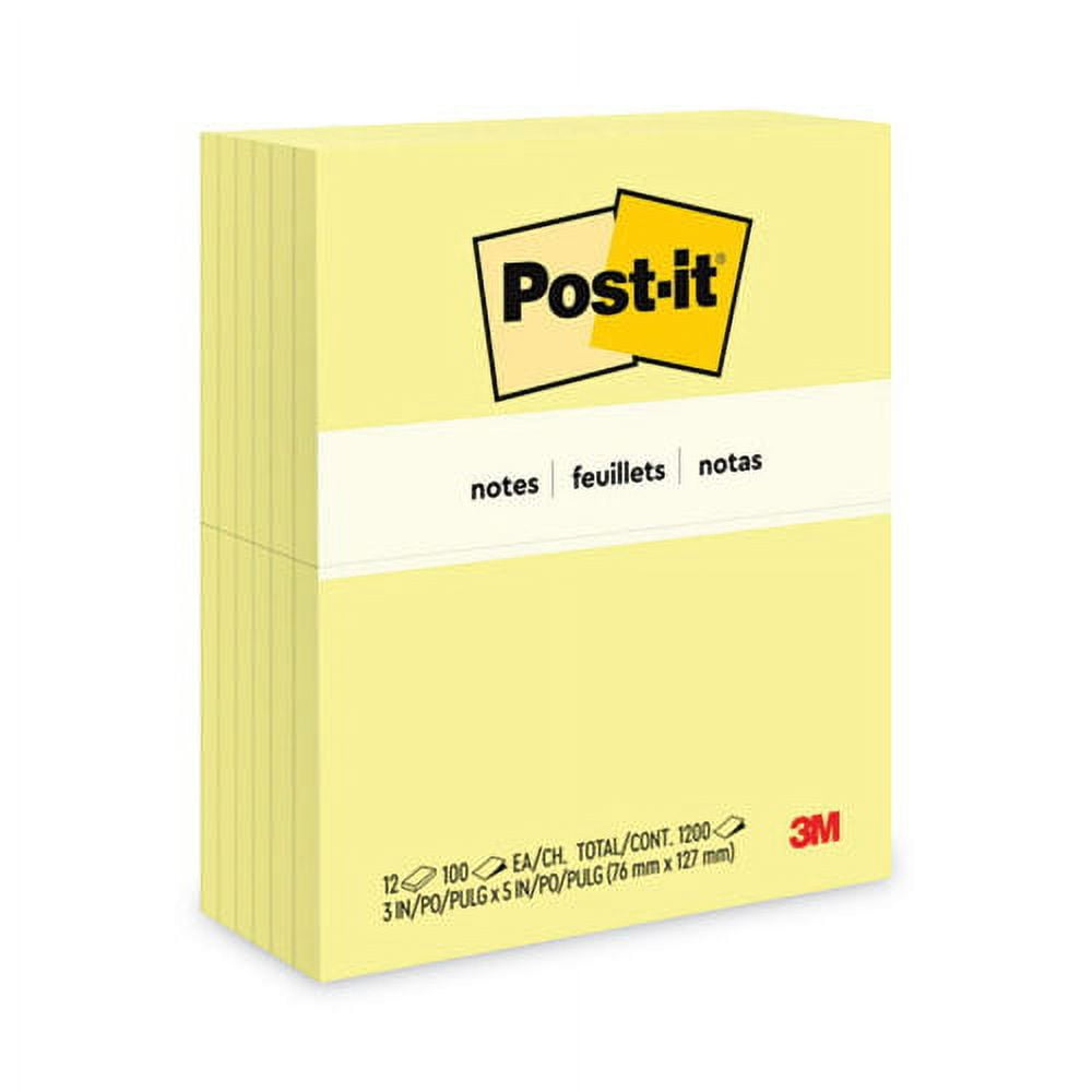 Original Pads in Canary Yellow, 3" x 5", 100 Sheets/Pad, 12 Pads/Pack | Bundle of 2 Packs