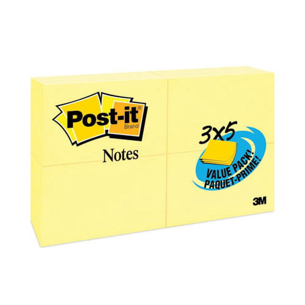 Original Pads in Canary Yellow, Value Pack, 3" x 5", 100 Sheets/Pad, 24 Pads/Pack | Bundle of 5 Packs