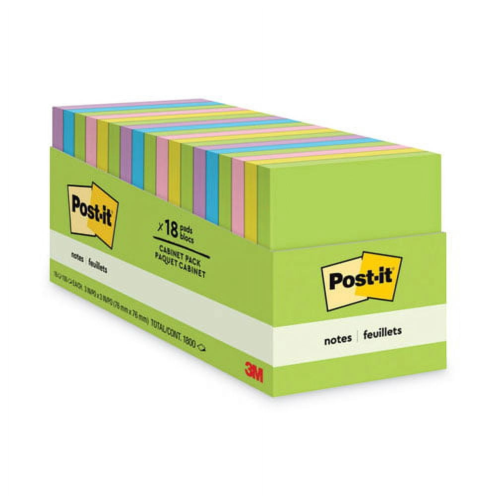 Original Pads in Floral Fantasy Collection Colors, Cabinet Pack, 3" x 3", 100 Sheets/Pad, 18 Pads/Pack | Bundle of 10 Packs