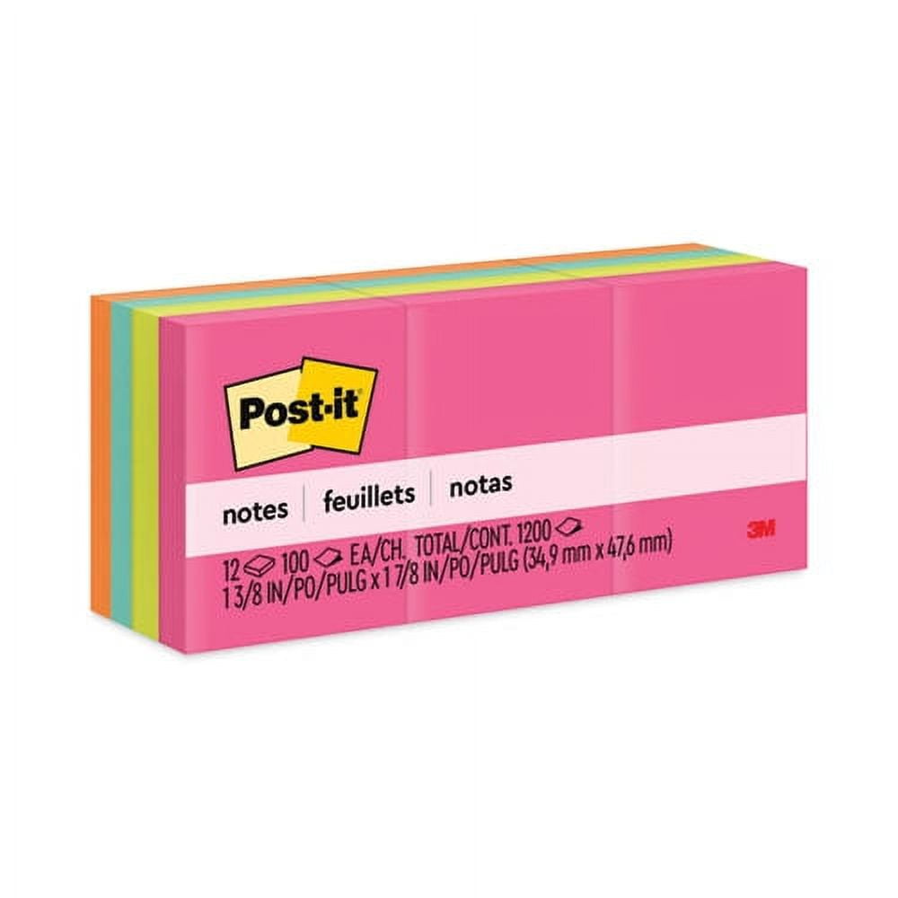 Original Pads in Poptimistic Collection Colors, 1.38" x 1.88", 100 Sheets/Pad, 12 Pads/Pack | Bundle of 2 Packs