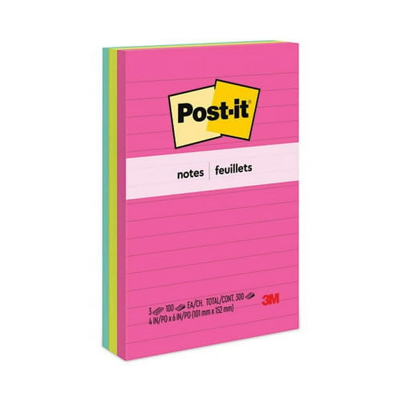 Original Pads in Poptimistic Collection Colors, Note Ruled, 4" x 6", 100 Sheets/Pad, 3 Pads/Pack | Bundle of 2 Packs
