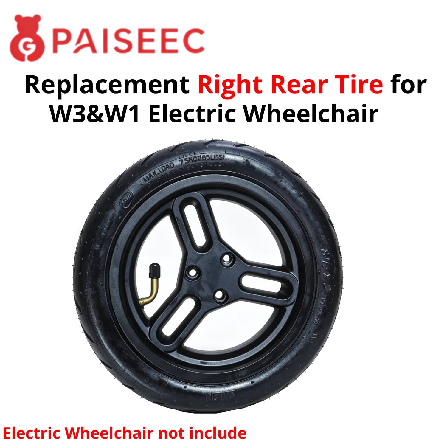 [Original] Paiseec Electric Wheelchair Right Rear Tire - W Series ...
