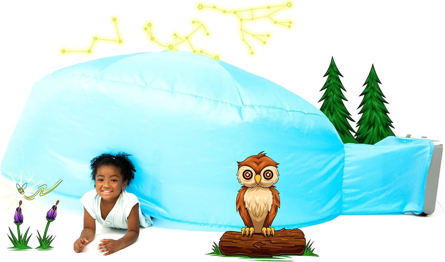 The Original Patented AirFort - Build A Fort in 30 Seconds, Inflatable Fort for Kids, Play Tent for 3-12 Years, A Playhouse Where Imagination Runs Wild, Fan not Included (Constellation)