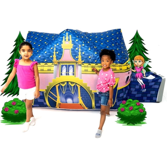 The Original Patented AirFort - Build A Fort in 30 Seconds, Inflatable Fort for Kids, Play Tent for 3-12 Years, A Playhouse Where Imagination Runs Wild, Fan not Included (Royal Castle)
