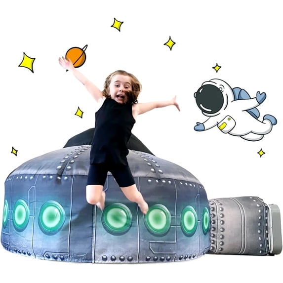 The Original Patented AirFort - Build A Fort in 30 Seconds, Inflatable Fort for Kids, Play Tent for 3-12 Years, A Playhouse Where Imagination Runs Wild, Fan not Included (UFO)