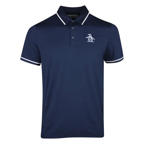 Original Penguin Golf Men’s Tour Heritage Polo Golf Shirt - Large Black Iris -