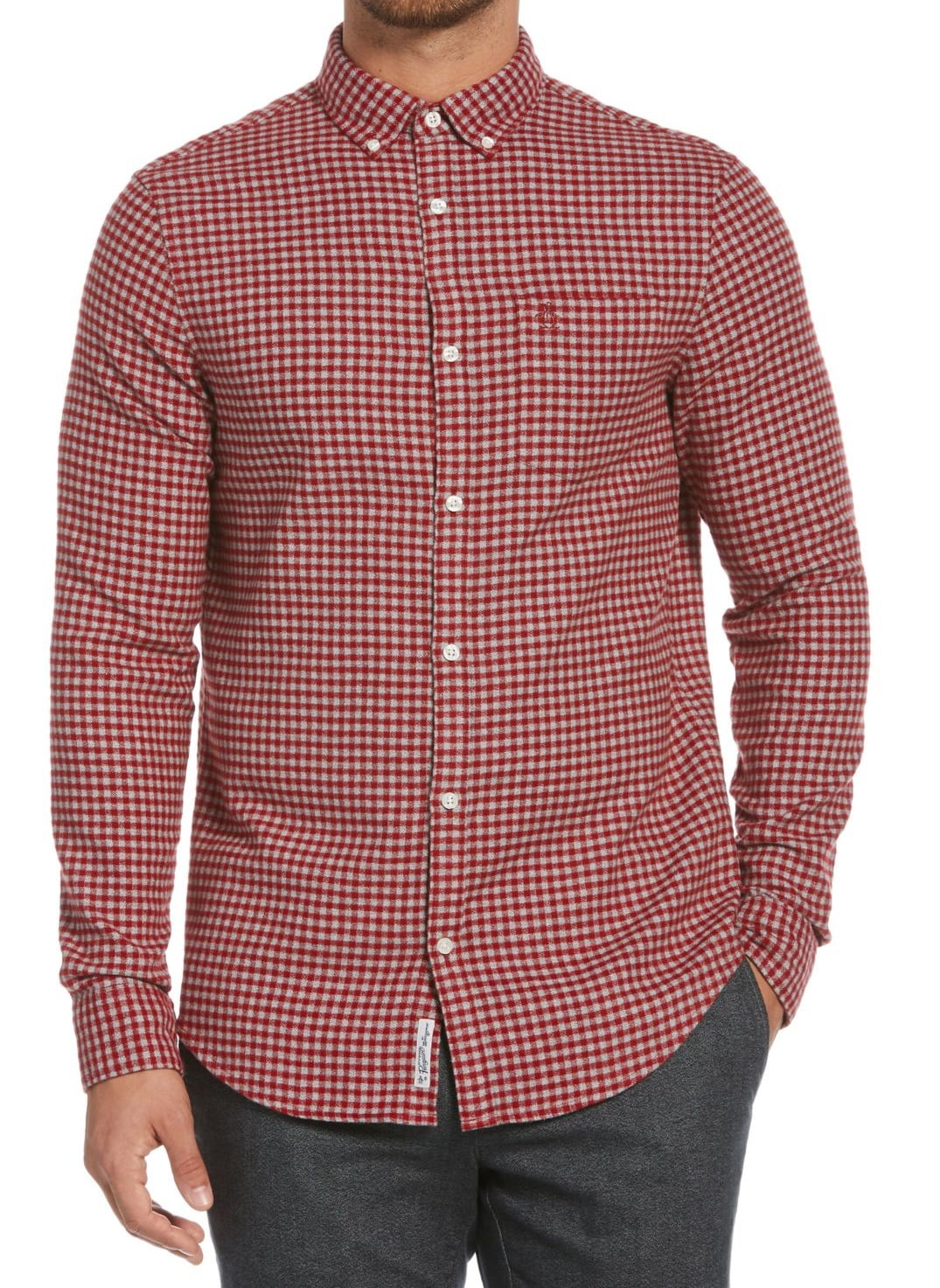 Original Penguin Men's Jasper Gingham Woven Cotton Shirt, Small