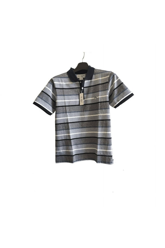 Men's Polo Blue Strip Shirt, Large