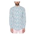 thumbnail image 1 of Original Penguin Men's Slim-Fit Stretch Tropical Print Shirt White Size Medium, 1 of 3