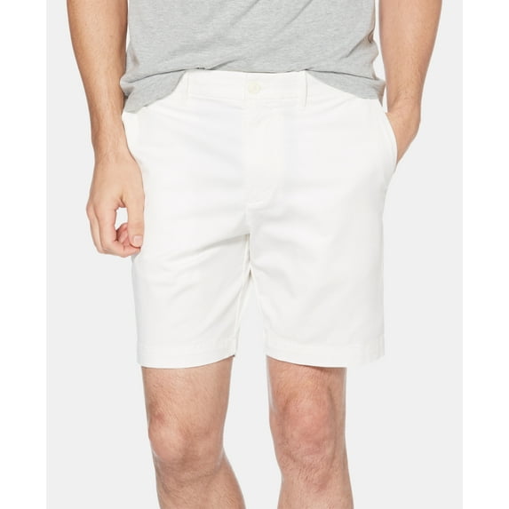 Original Penguin Men's Stretch Cotton Twill Shorts White Size 34