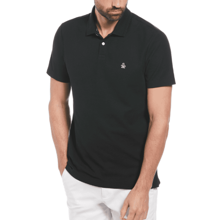 Original Penguin Men's True Black Polo Shirt, Large