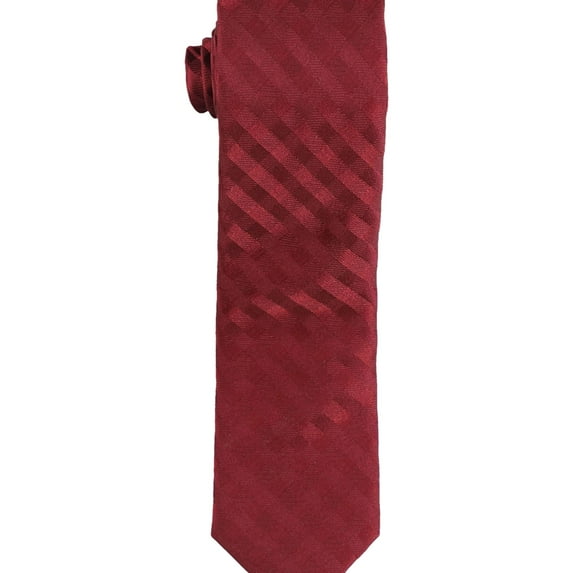 Original Penguin Mens Wefald Skinny Check Self-tied Necktie, Red, One Size