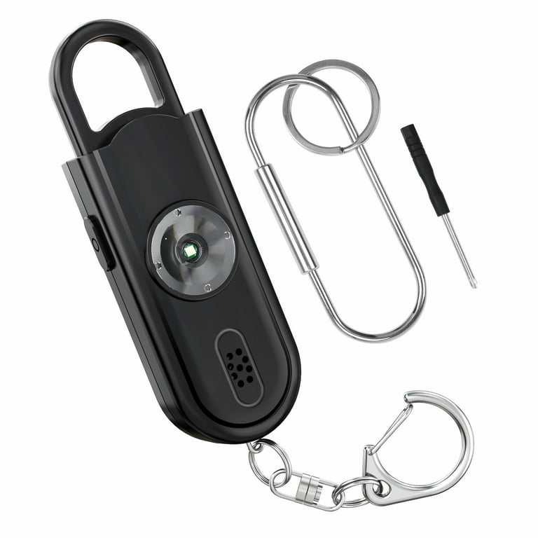 130dB Personal Safety Alarm with LED Light, Keychain, Self-Defense