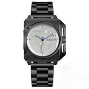 Original Personality Unique Design Mechanical Watch 40*41MM Moon Dial Luminous Spaceship Pointer Stainless Steel Watch For Men