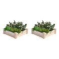 Original Pine Raised Garden Bed, 2' x 2' x 7" (2Pack) Made in USA