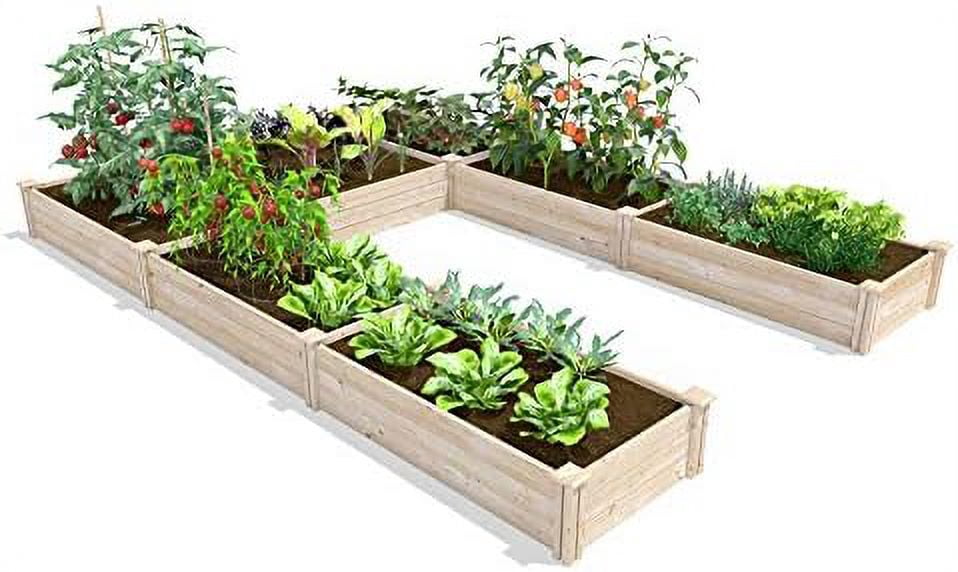 Original Pine Raised Garden Bed, 8' X 12' X 10.5" UShaped Bed Made In With American Pine