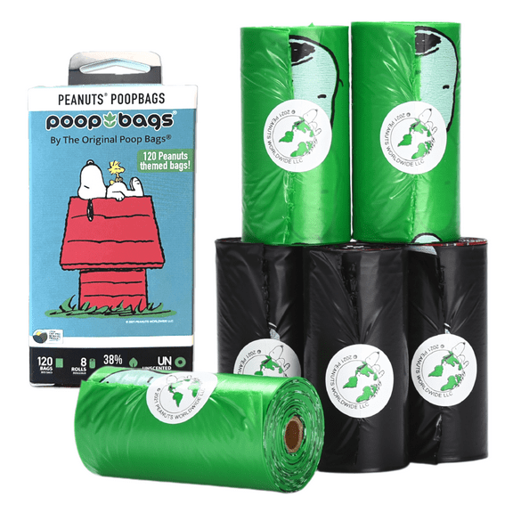 The Original Poop Bags® Pet Waste Bags, USDA Certified Biobased Dog Bags, Exclusive Snoopy Unscented Dog Poop Bags, Leash Rolls Poop Bags, Dog Poop Bags, 120 Count Pet Waste Bags