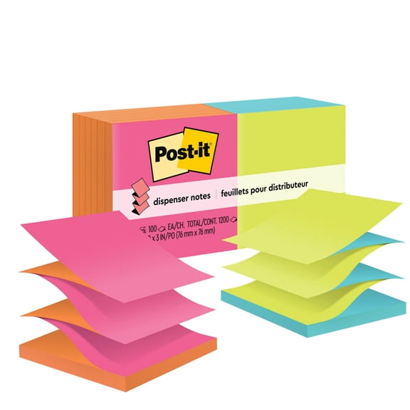 Original Pop-Up Refill, Alternating Cape Town Colors, 3 X 3, 100-Sheet, 12/pack | Bundle of 5 Packs