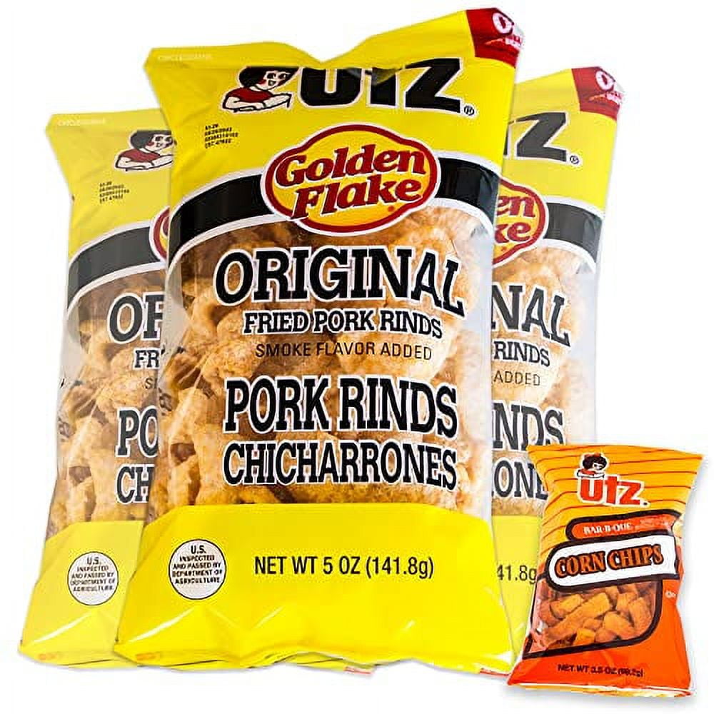 Original Pork Rinds (3, 5oz bags) Pack Light and Airy Chicharrones Keto Friendly BBQ