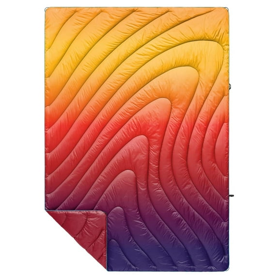 Original Puffy Blanket - Warm Puffy Camping Blanket, 100% Recycled Polyester Insulation, Lightweight, Packable, Water-Resistant, Outdoor Puffer Blanket, 52"x75", V1, Pyro Fade